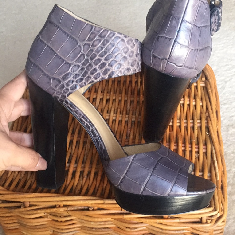 Coach grey sandal heels